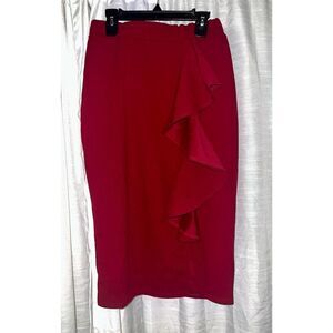 Red pencil skirt
